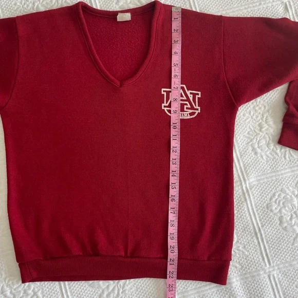 Vtg Alabama Football V-Neck Long Sleeve Sweater Crimson White Roll Tide Artex UA - Picture 16 of 16